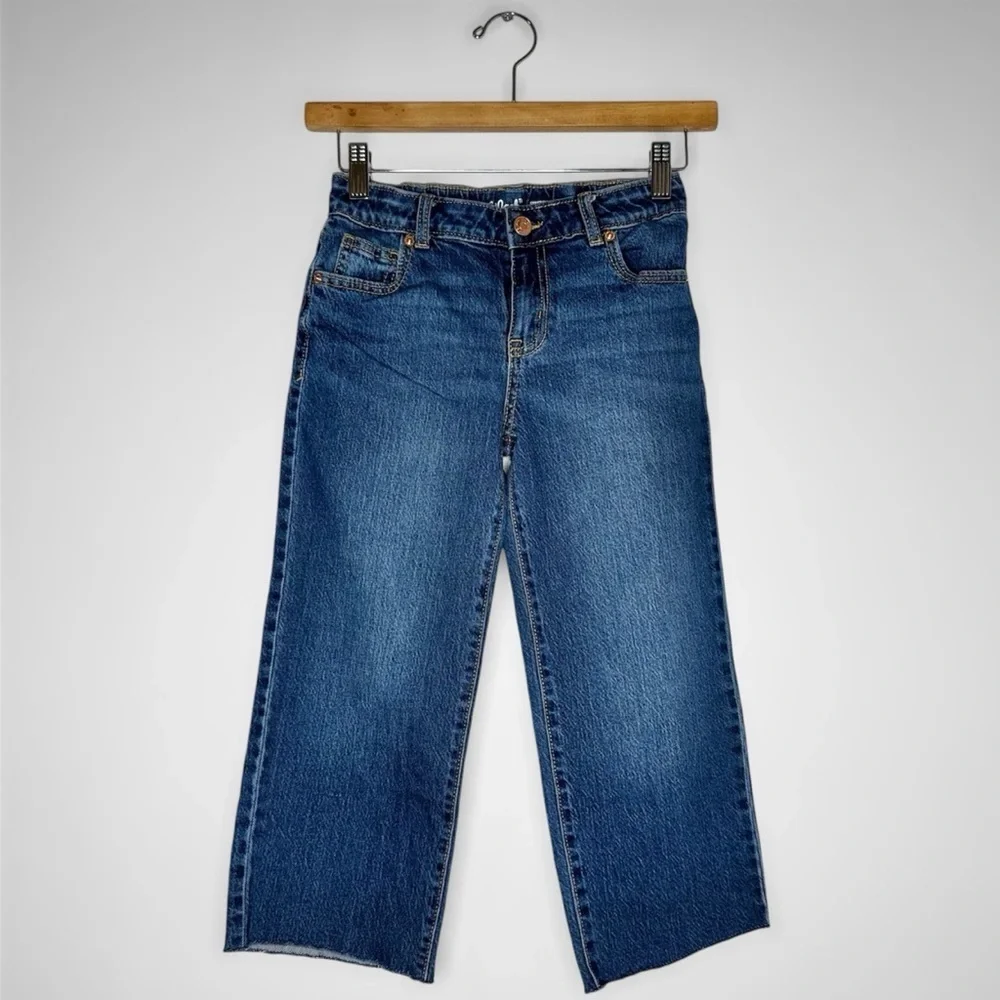 Cat & Jack Kids Blue Wide Leg Crop Stretch Jeans Size 8